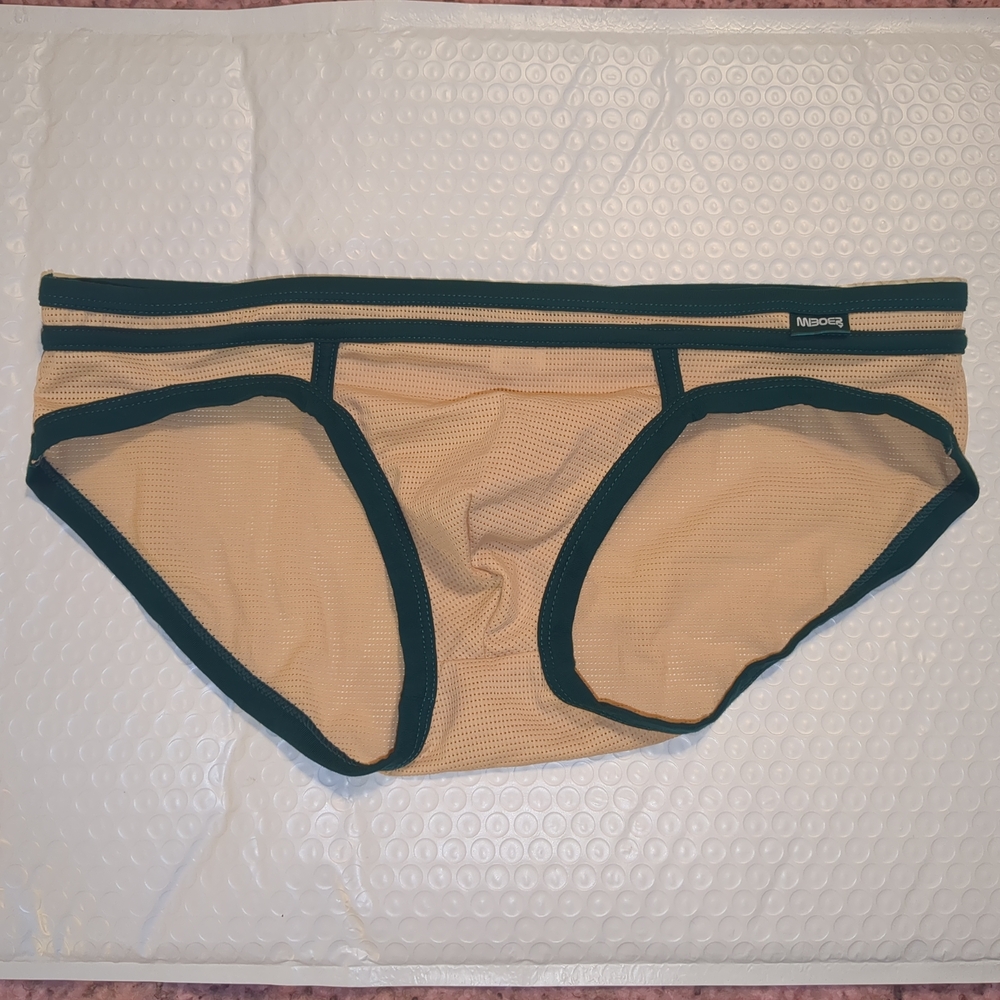 Miboer Tan Nylon Mesh Briefs Size XL